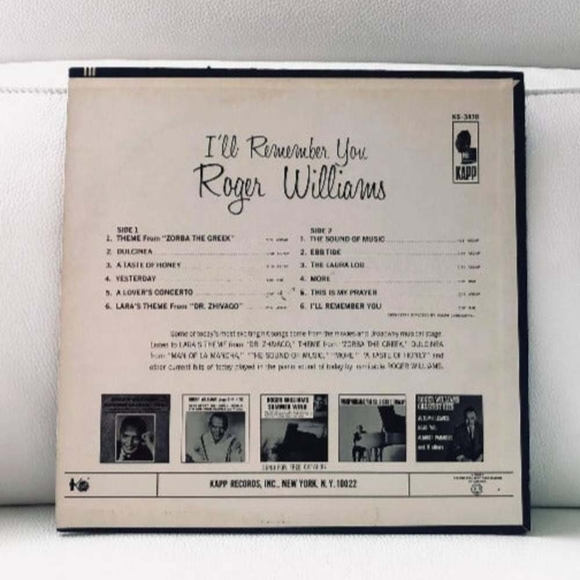 LP Roger Williams - I'll Remember You Vinyl Record - Picture 2 of 2
